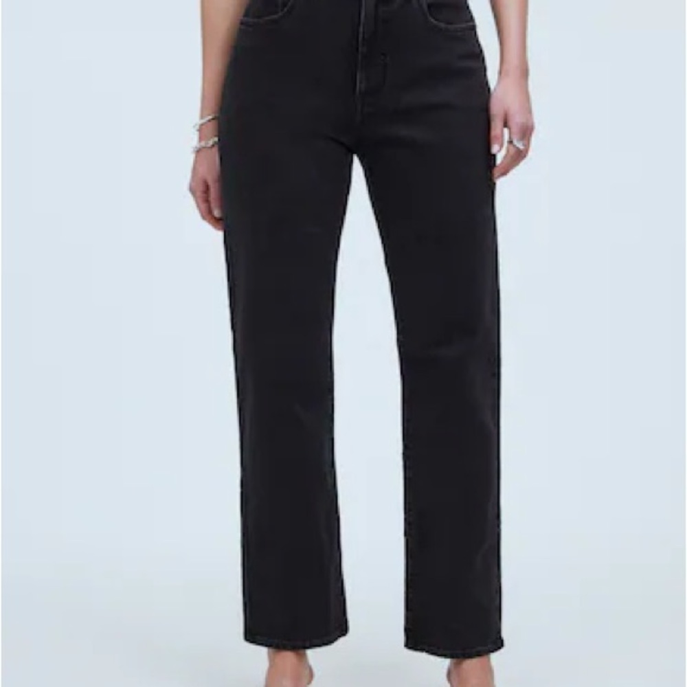 Madewell Women's Curvy Black 90s Straight Leg Jeans